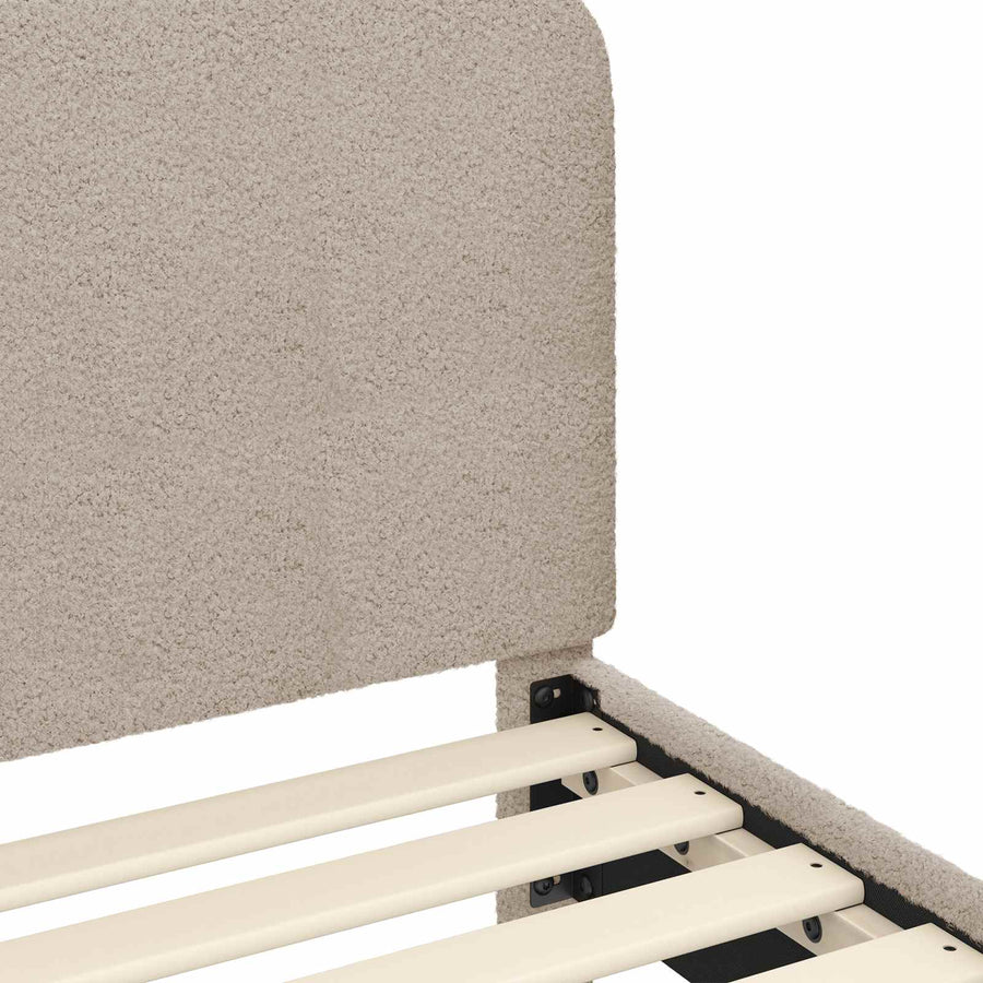 Peuterbedframe met hoofdbord Lichtgrijs 70 x 140 cm Schapenstof