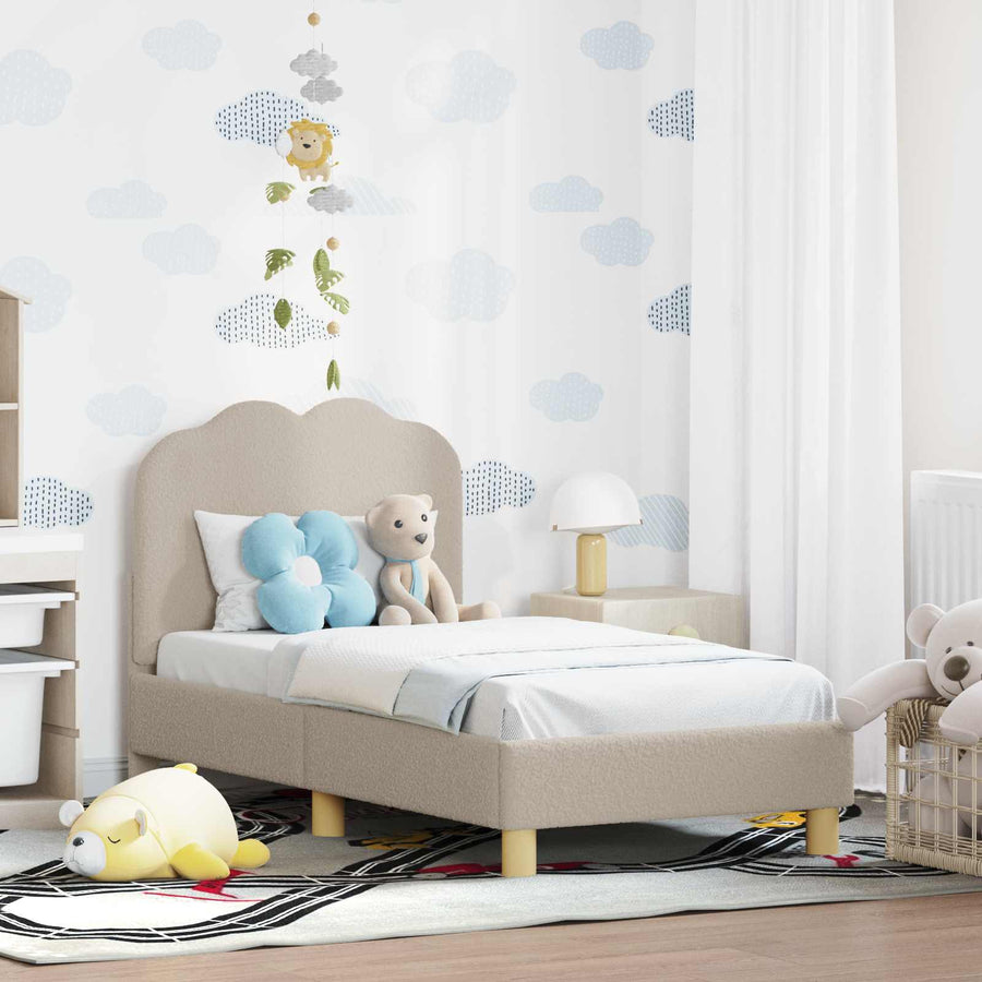 Peuterbedframe met hoofdbord Lichtgrijs 70 x 140 cm Schapenstof