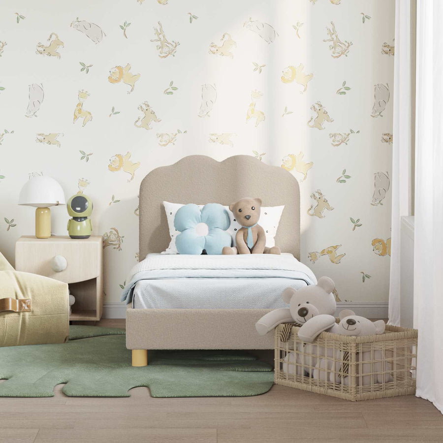 Peuterbedframe met hoofdbord Lichtgrijs 70 x 140 cm Schapenstof