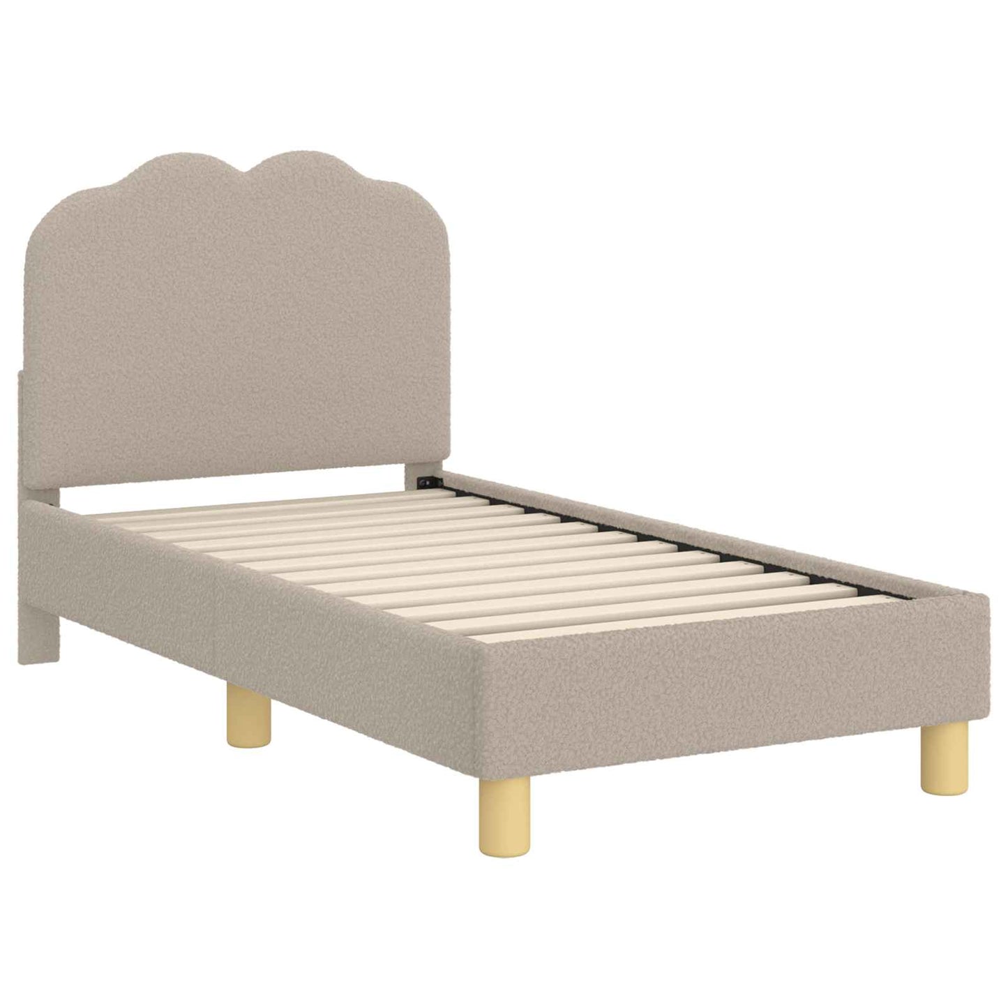 Peuterbedframe met hoofdbord Lichtgrijs 70 x 140 cm Schapenstof