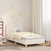 Kinderbedframe 80x160 cm crème hoofdbord