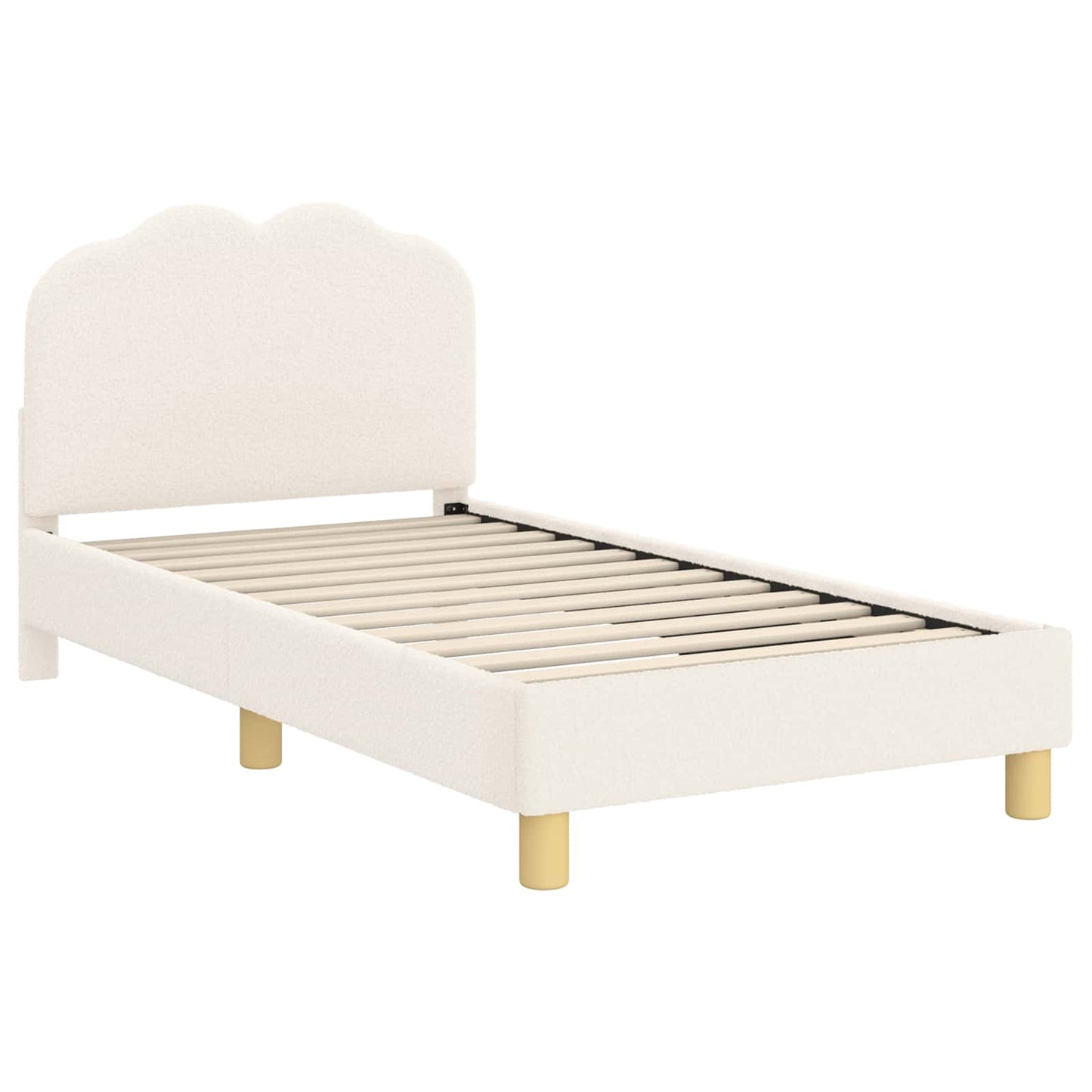 Bedframe voor kinderen met hoofdbord Crème 80 x 160 cm