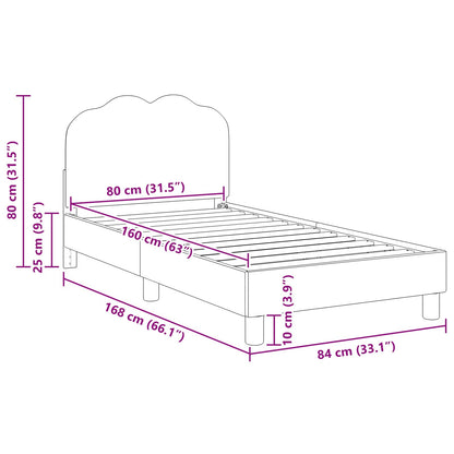 Bedframe voor kinderen met hoofdbord Crème 80 x 160 cm