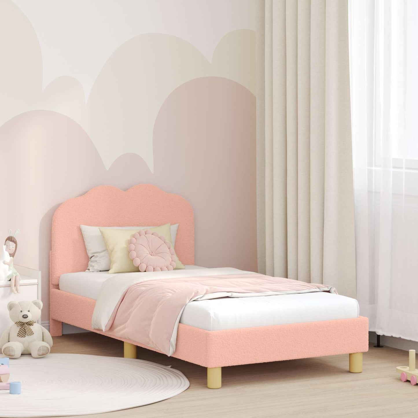 Bedframe voor kinderen met hoofdbord Roze 80 x 160 cm