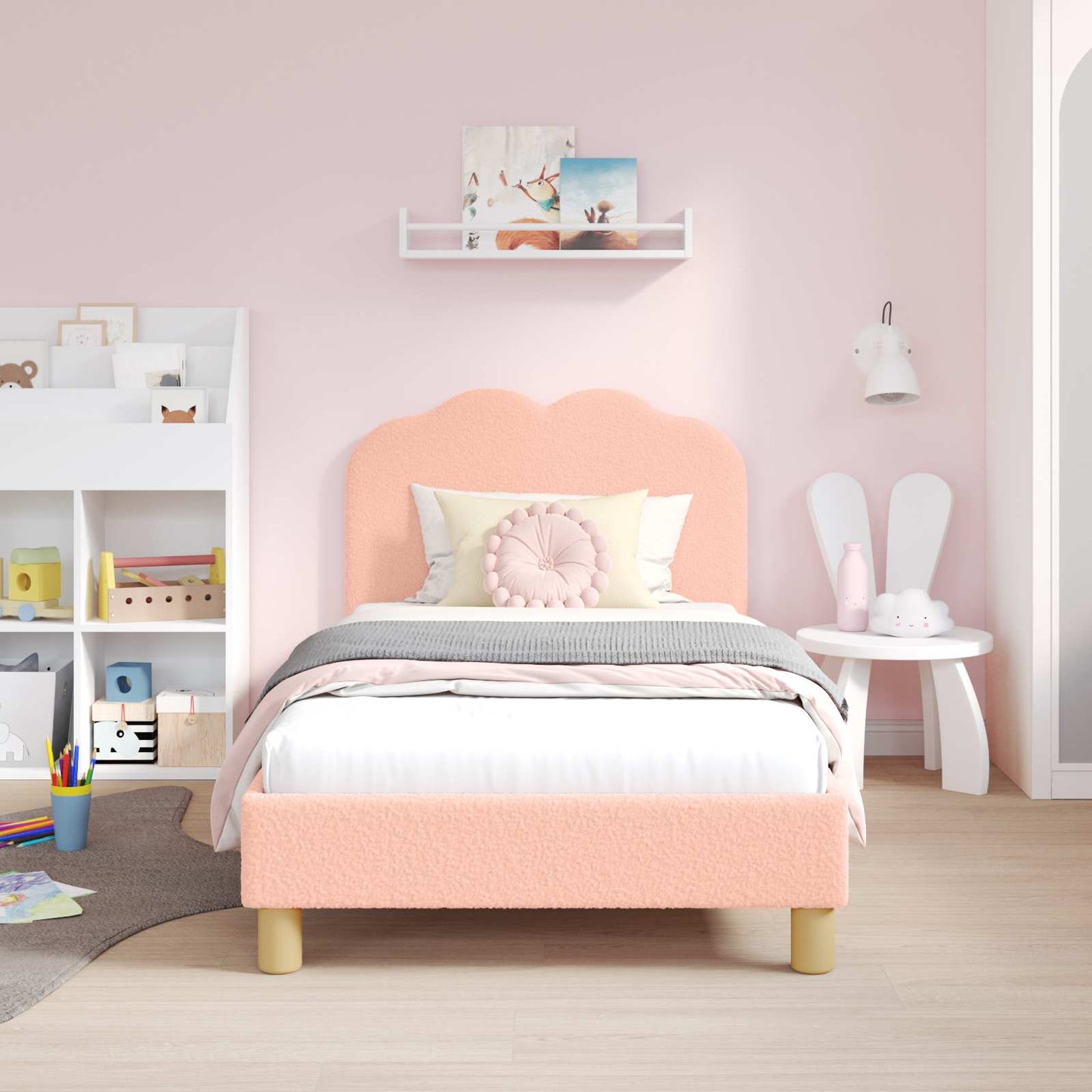 Bedframe voor kinderen met hoofdbord Roze 80 x 160 cm