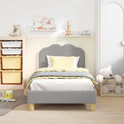 Bedframe voor kinderen met hoofdbord Lichtgrijs 80 x 160 cm
