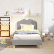 Kinderbedframe hoofdbord lichtgrijs 80x160 cm