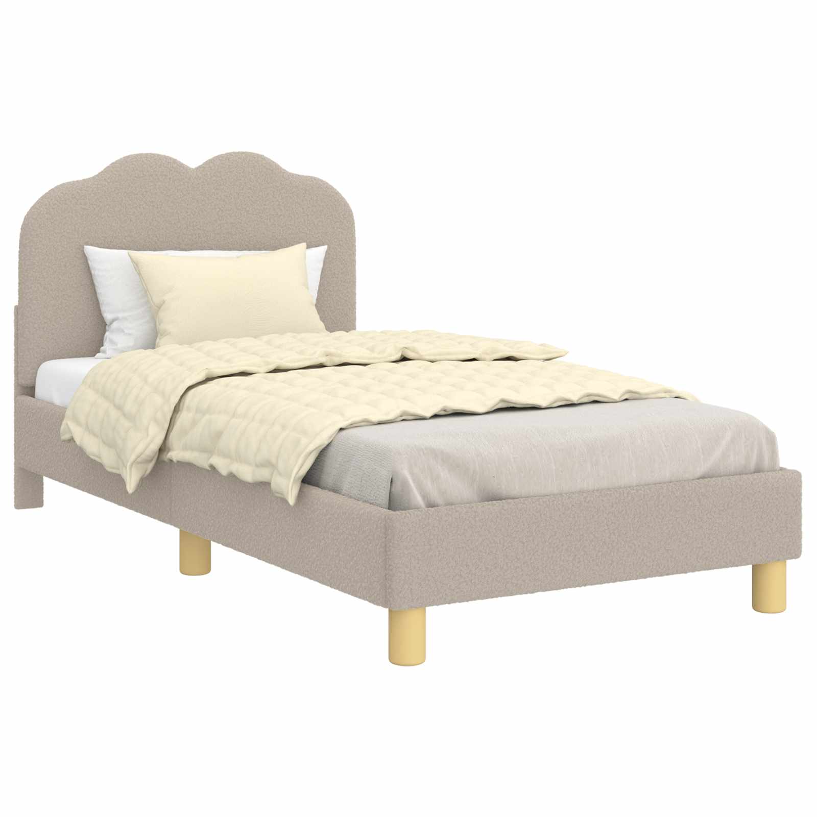 Bedframe voor kinderen met hoofdbord Lichtgrijs 80 x 160 cm