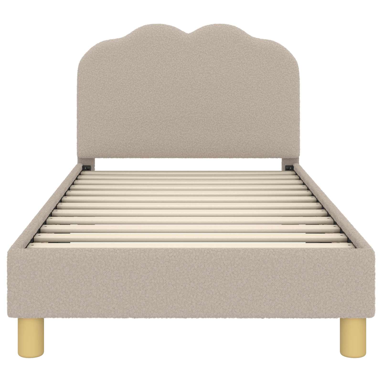 Bedframe voor kinderen met hoofdbord Lichtgrijs 80 x 160 cm