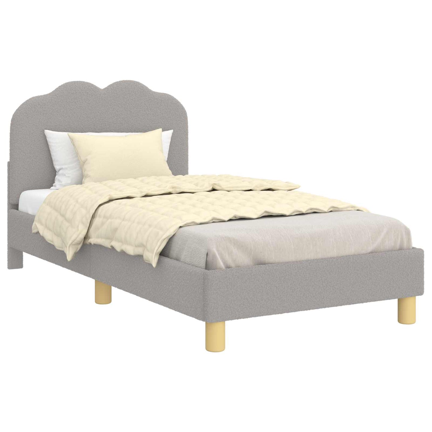 Bedframe voor kinderen met hoofdbord Lichtgrijs 80 x 160 cm