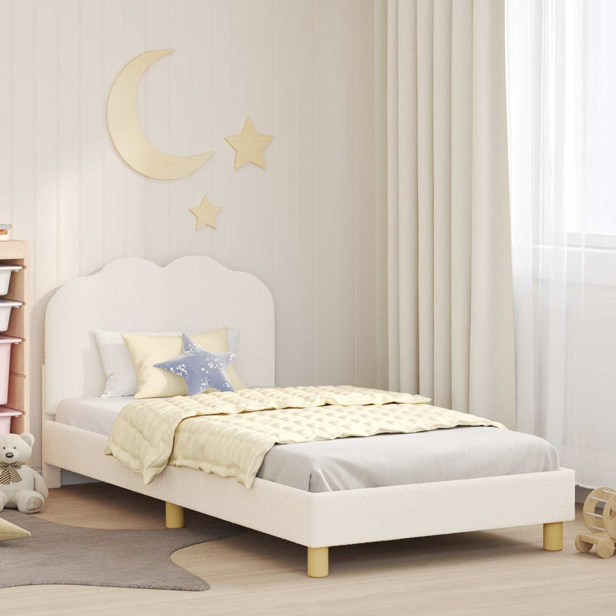 Bedframe voor kinderen met hoofdbord Crème 80 x 200 cm