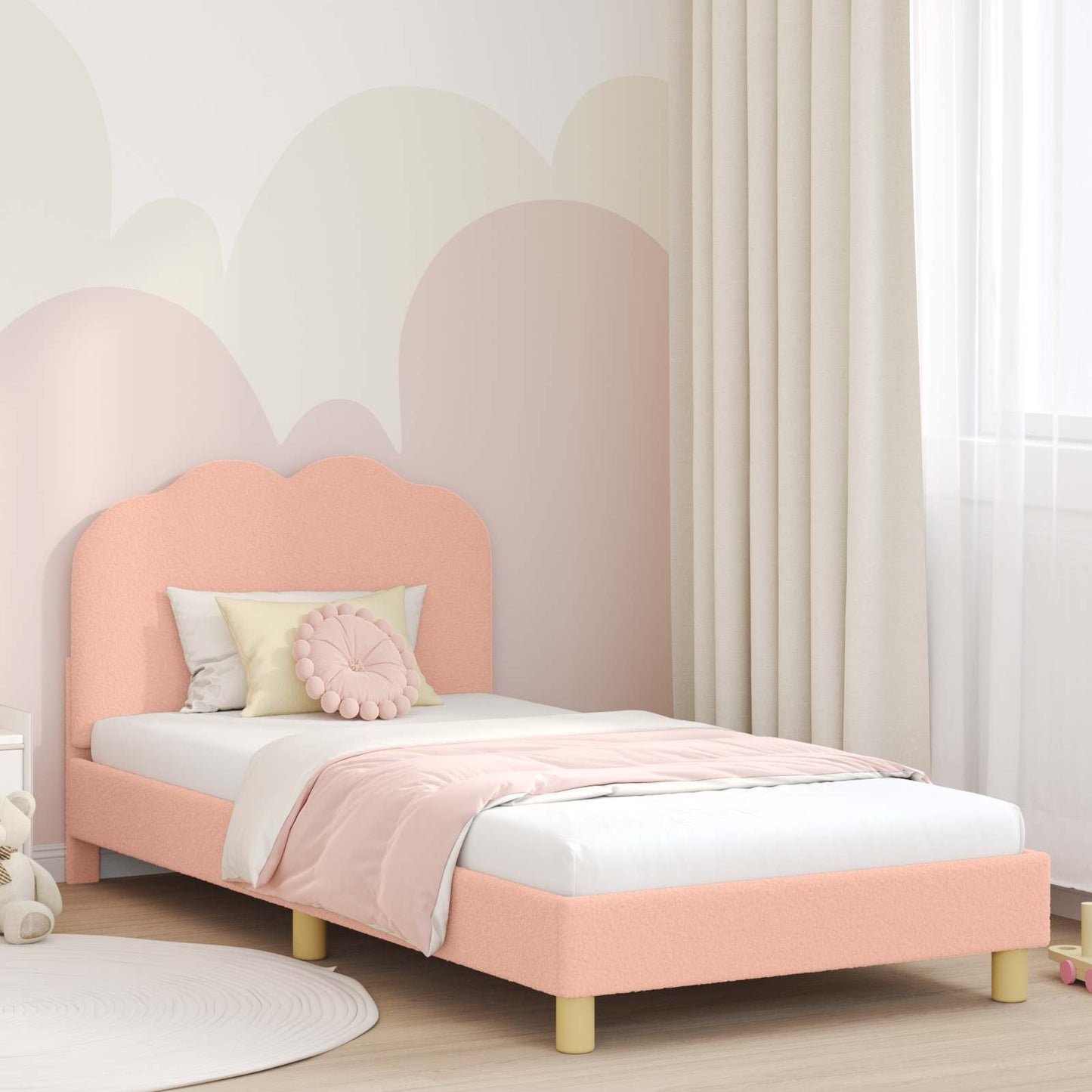 Bedframe voor kinderen met hoofdbord Roze 80 x 200 cm