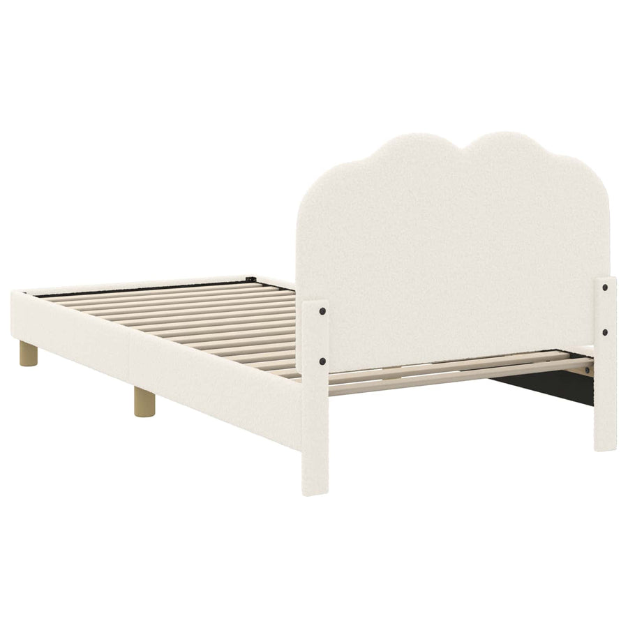 Bedframe voor kinderen met hoofdbord Crème 90 x 190 cm