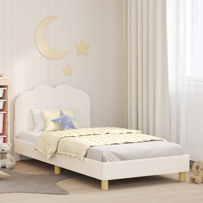 Bedframe voor kinderen met hoofdbord Crème 90 x 200 cm