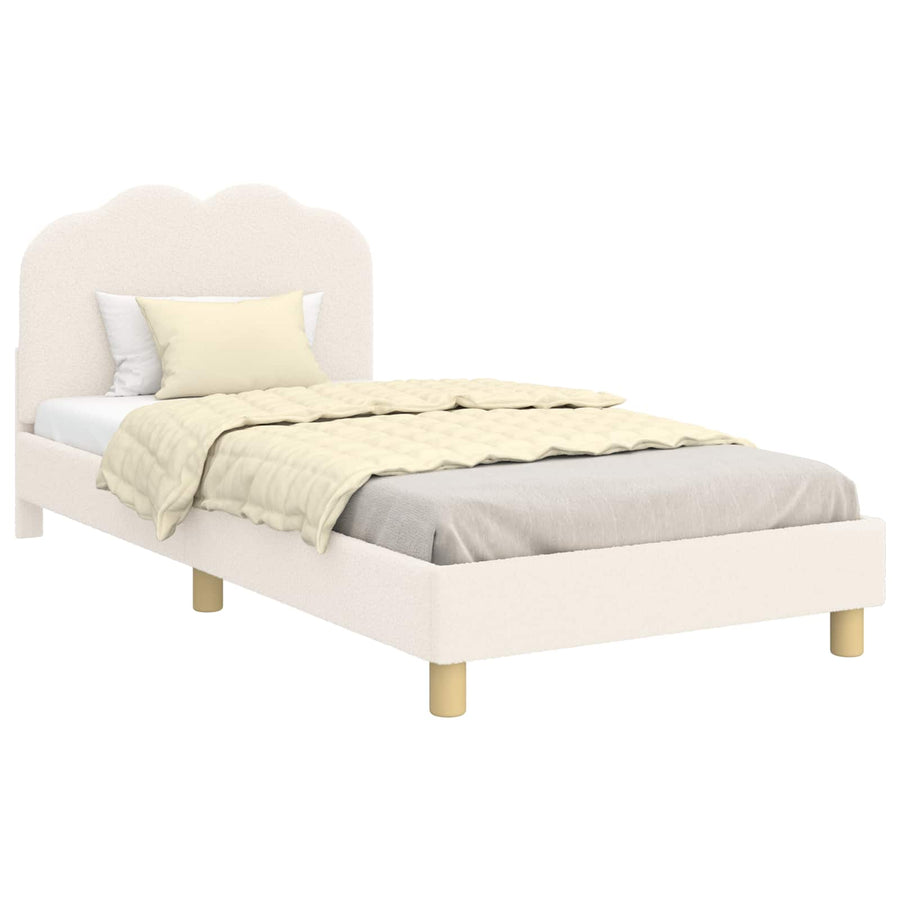 Bedframe voor kinderen met hoofdbord Crème 90 x 200 cm