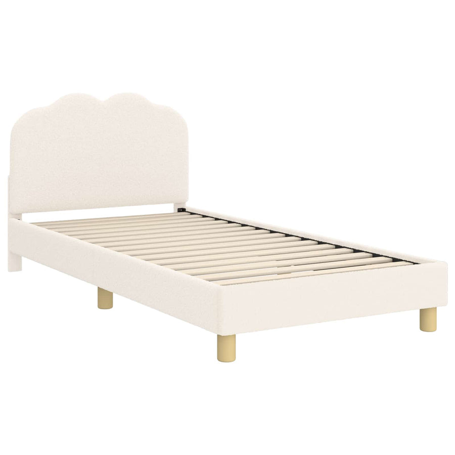 Bedframe voor kinderen met hoofdbord Crème 90 x 200 cm