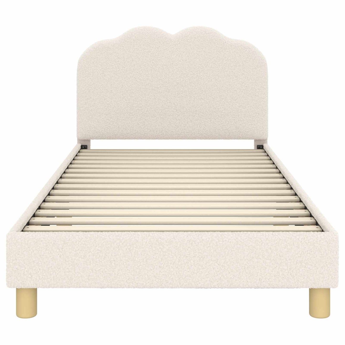 Bedframe voor kinderen met hoofdbord Crème 90 x 200 cm