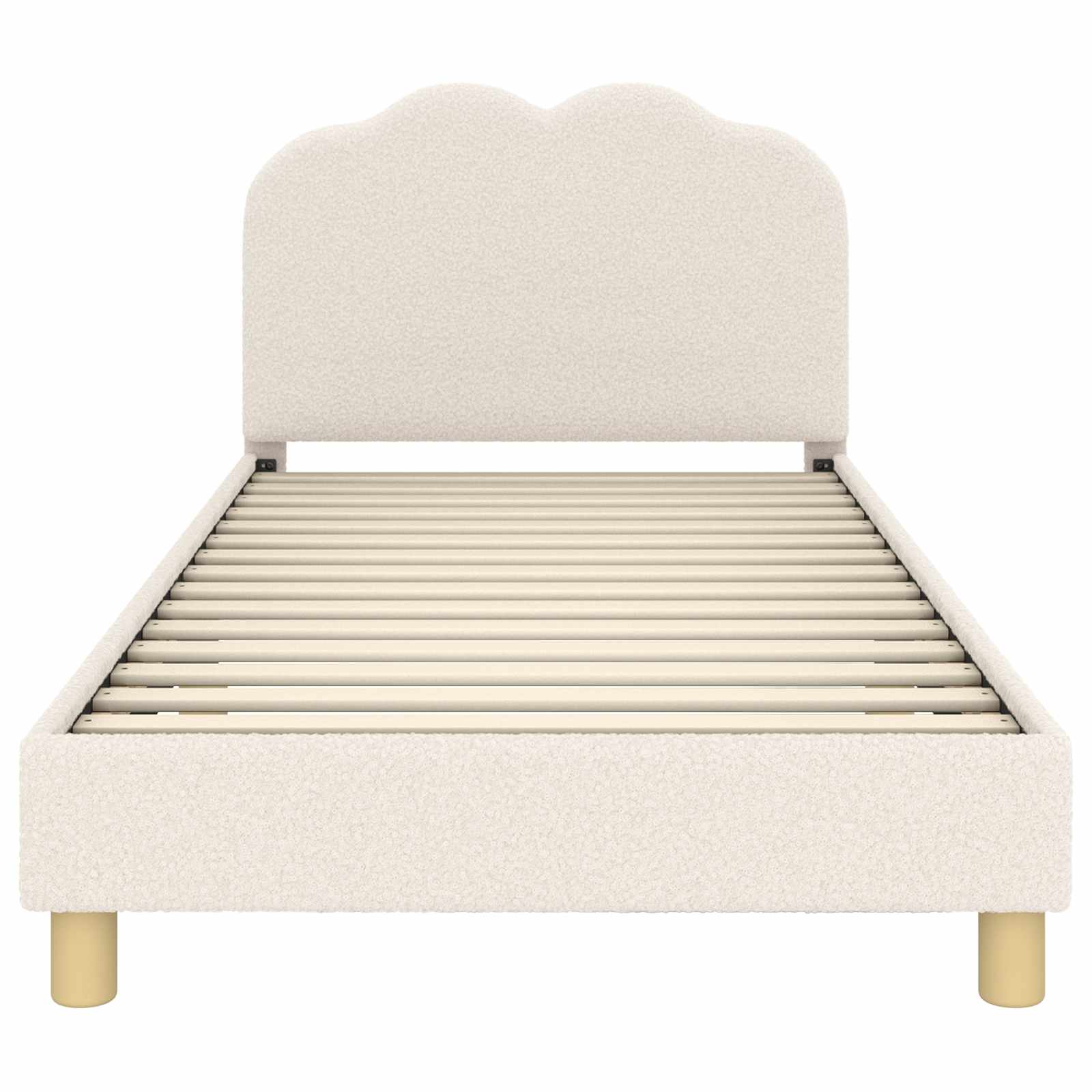 Bedframe voor kinderen met hoofdbord Crème 90 x 200 cm