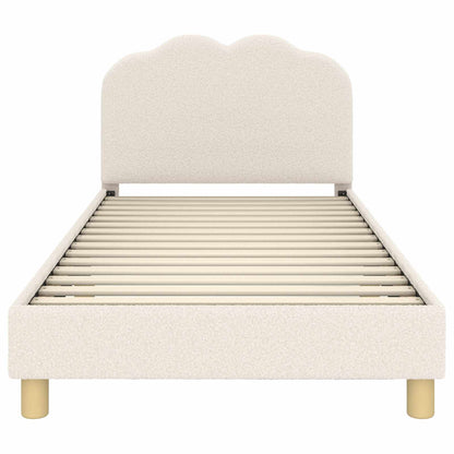 Bedframe voor kinderen met hoofdbord Crème 90 x 200 cm