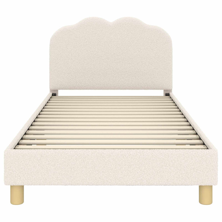 Bedframe voor kinderen met hoofdbord Crème 90 x 200 cm
