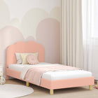 Kinderbedframe 90x200 cm roze met hoofdbord