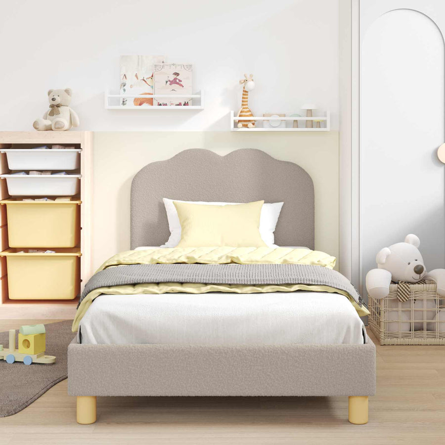 Bedframe voor kinderen met hoofdbord Lichtgrijs 90 x 200 cm