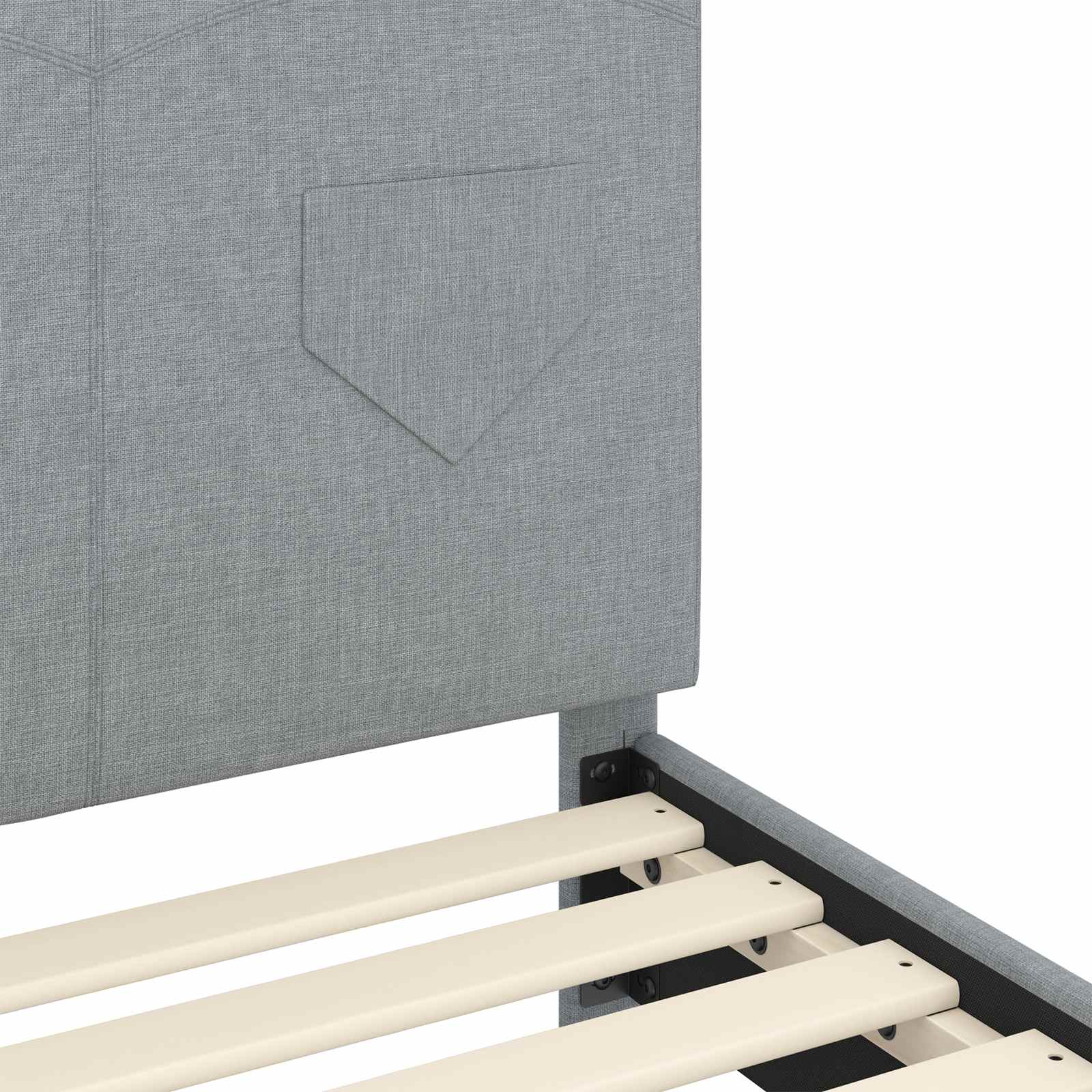 Peuterbedframe met hoofdbord Lichtgrijs 70 x 140 cm Stof