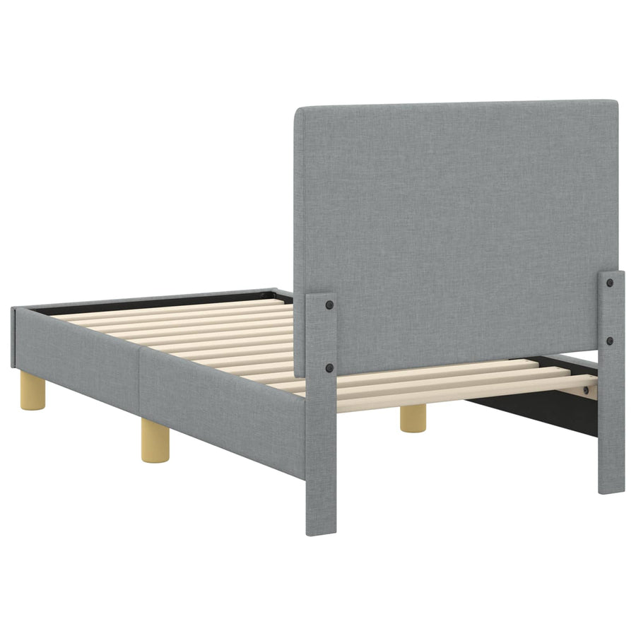 Peuterbedframe met hoofdbord Lichtgrijs 70 x 140 cm Stof