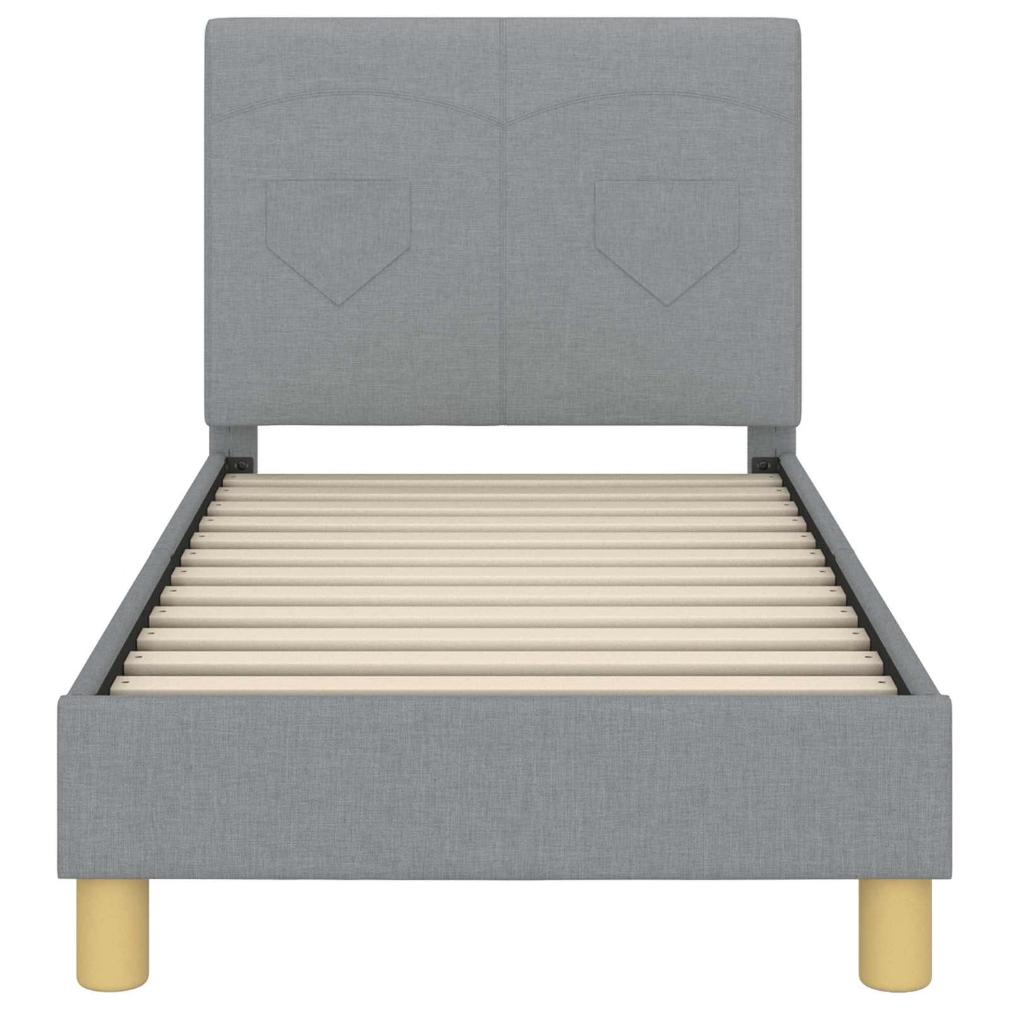 Peuterbedframe met hoofdbord Lichtgrijs 70 x 140 cm Stof