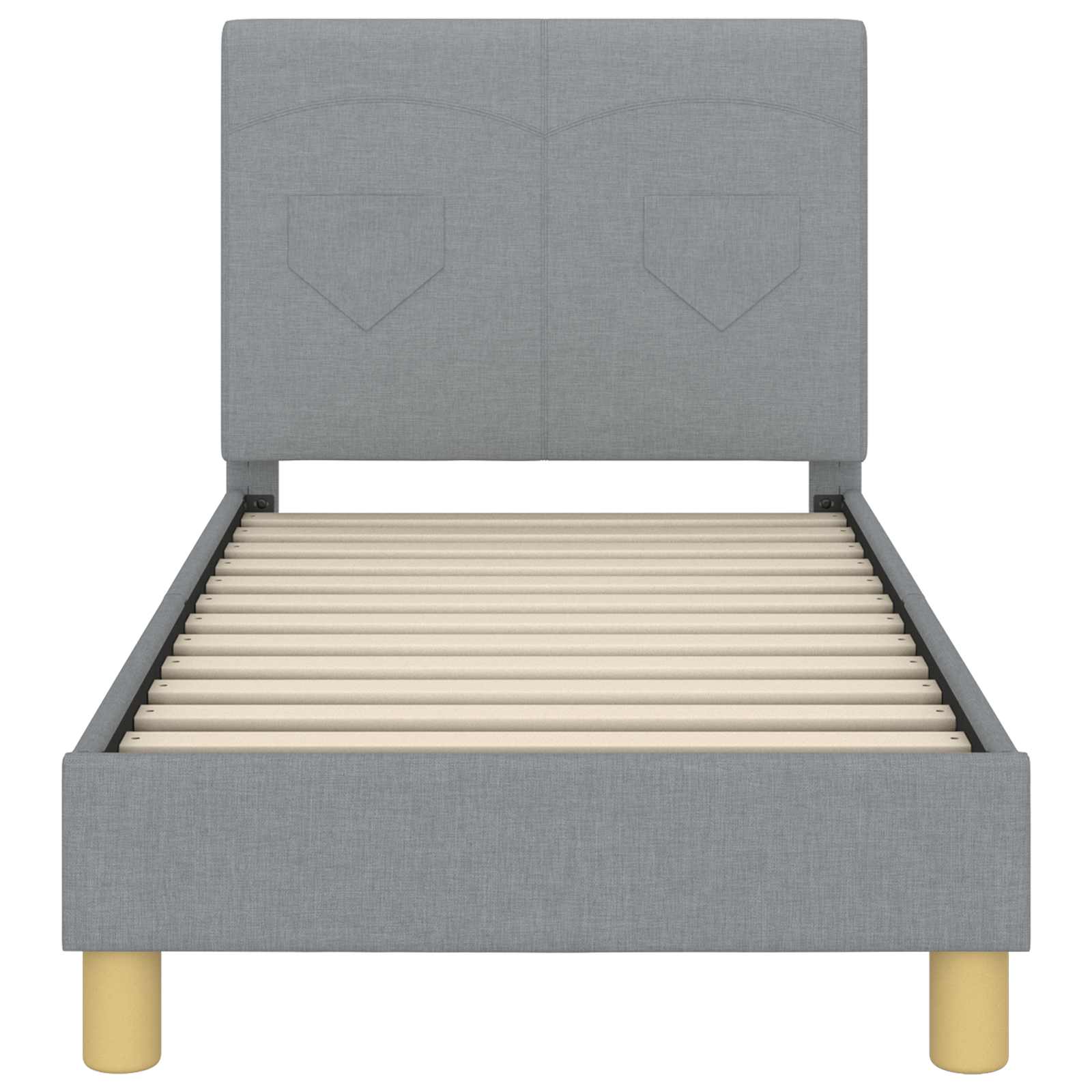 Peuterbedframe met hoofdbord Lichtgrijs 70 x 140 cm Stof
