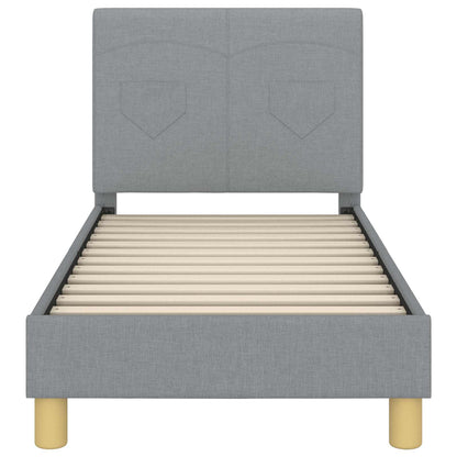 Peuterbedframe met hoofdbord Lichtgrijs 70 x 140 cm Stof