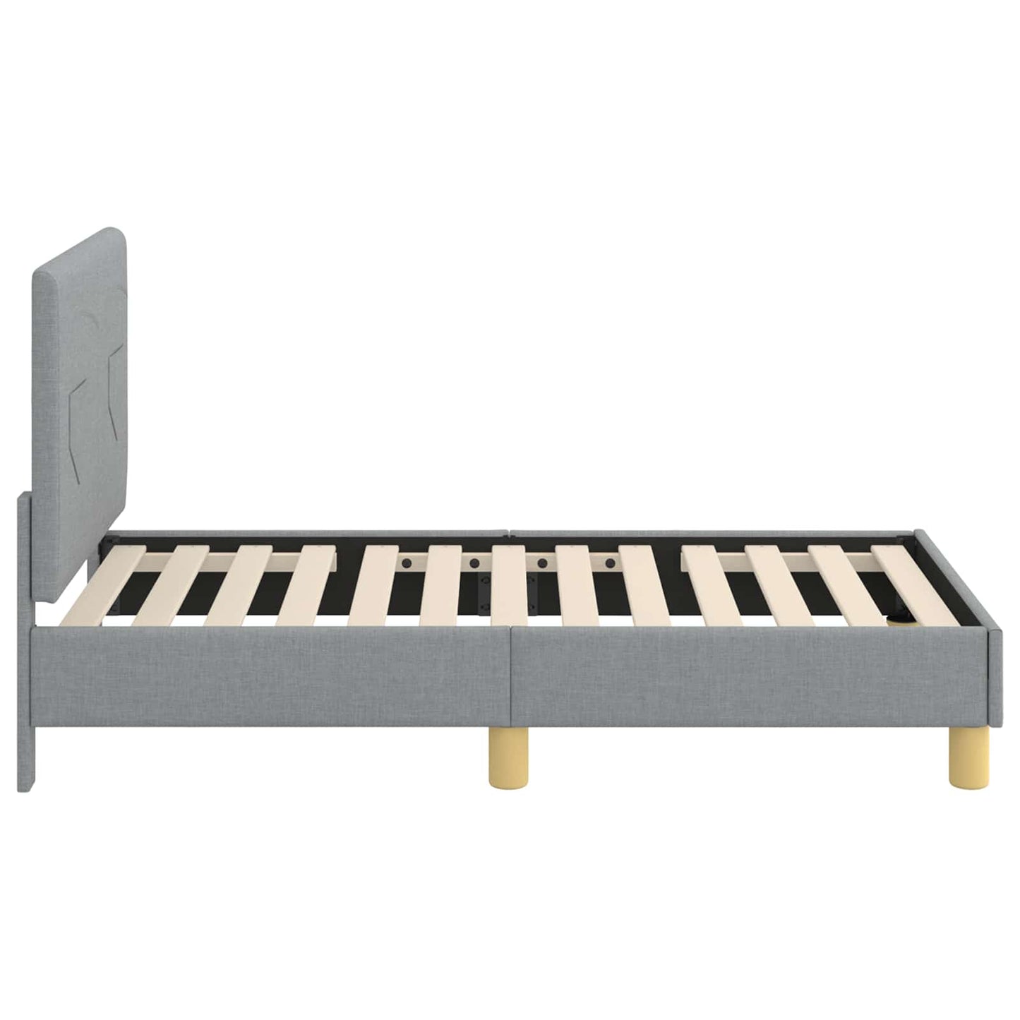 Peuterbedframe met hoofdbord Lichtgrijs 70 x 140 cm Stof