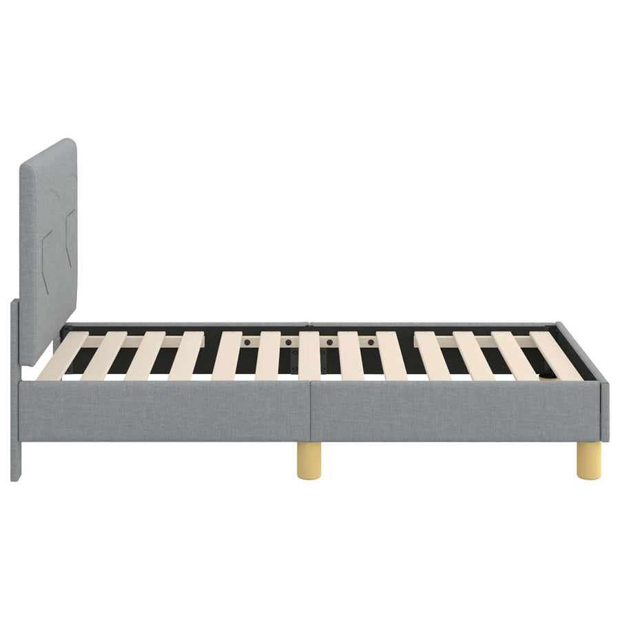Peuterbedframe met hoofdbord Lichtgrijs 70 x 140 cm Stof
