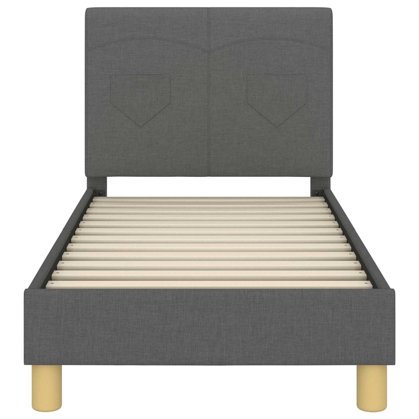 Peuterbedframe met hoofdbord Donkergrijs 70 x 140 cm Stof