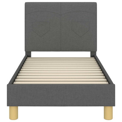 Peuterbedframe met hoofdbord Donkergrijs 70 x 140 cm Stof