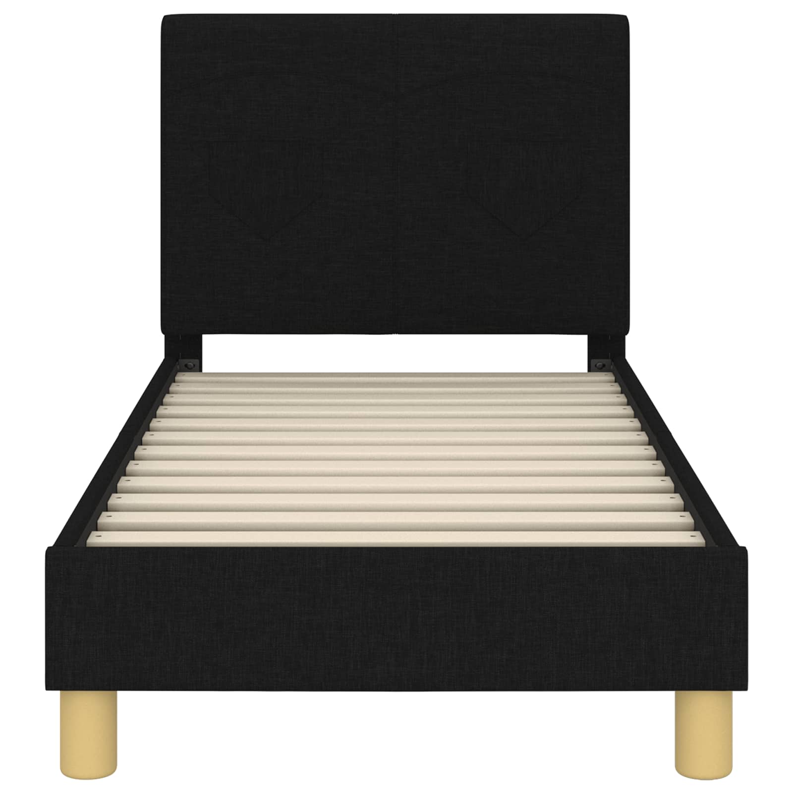 Peuterbedframe met hoofdbord Zwart 70 x 140 cm Stof