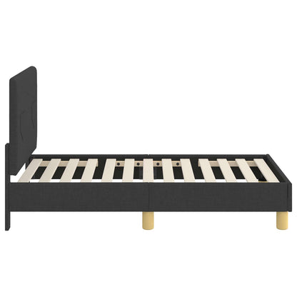 Peuterbedframe met hoofdbord Zwart 70 x 140 cm Stof