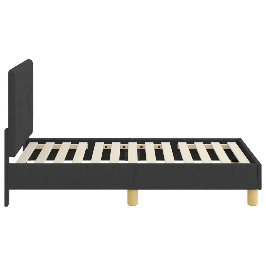 Peuterbedframe met hoofdbord Zwart 70 x 140 cm Stof