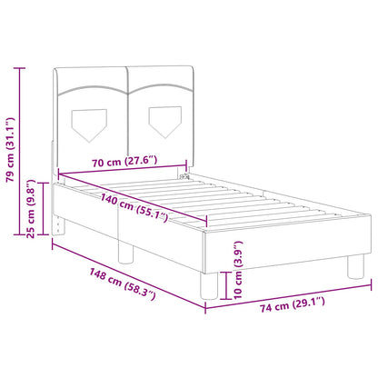 Peuterbedframe met hoofdbord Roze 70 x 140 cm Stof