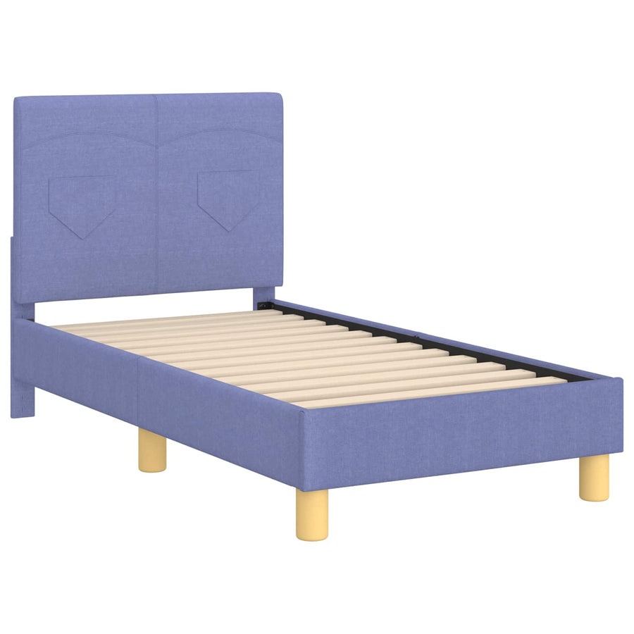 Peuterbedframe met hoofdbord Jeans Blauw 70 x 140 cm Stof