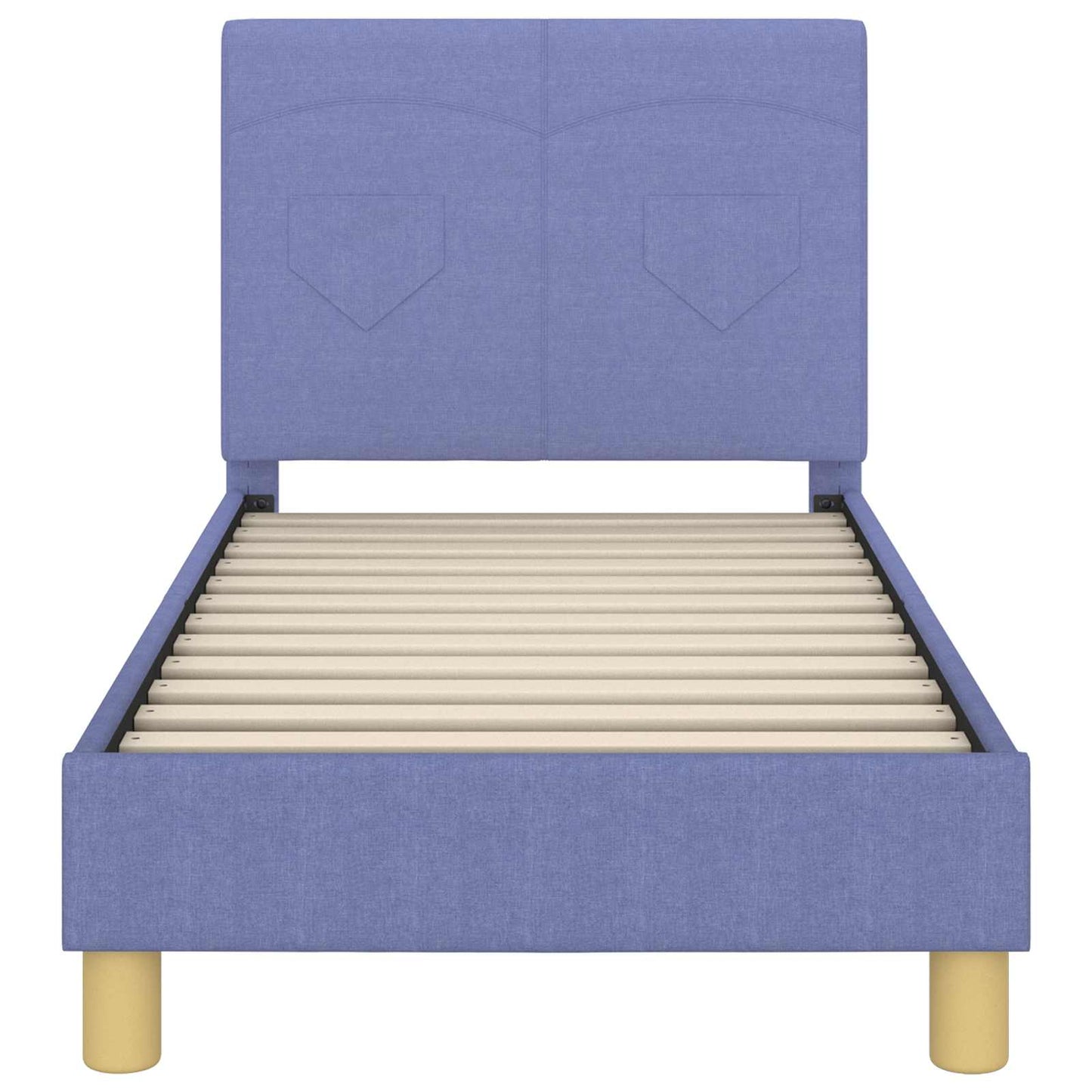 Peuterbedframe met hoofdbord Jeans Blauw 70 x 140 cm Stof