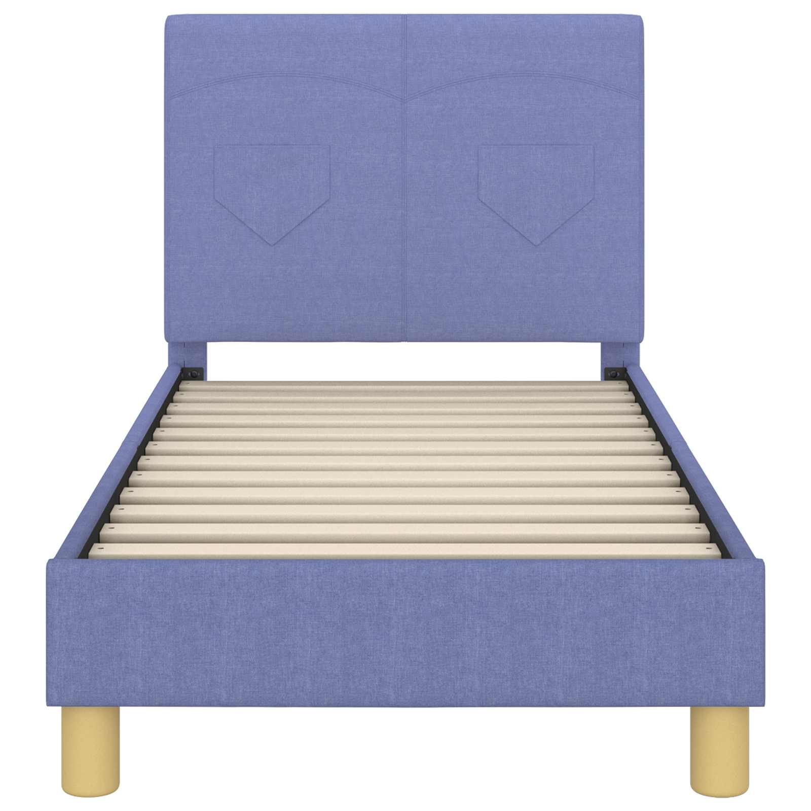 Peuterbedframe met hoofdbord Jeans Blauw 70 x 140 cm Stof