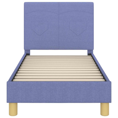 Peuterbedframe met hoofdbord Jeans Blauw 70 x 140 cm Stof