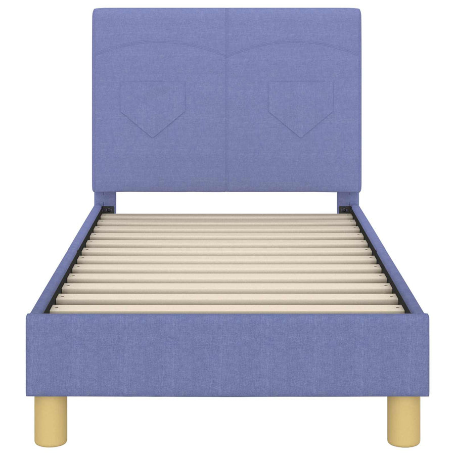 Peuterbedframe met hoofdbord Jeans Blauw 70 x 140 cm Stof