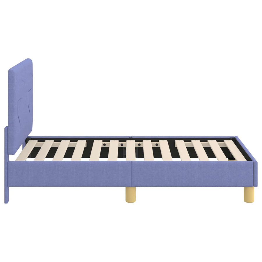 Peuterbedframe met hoofdbord Jeans Blauw 70 x 140 cm Stof