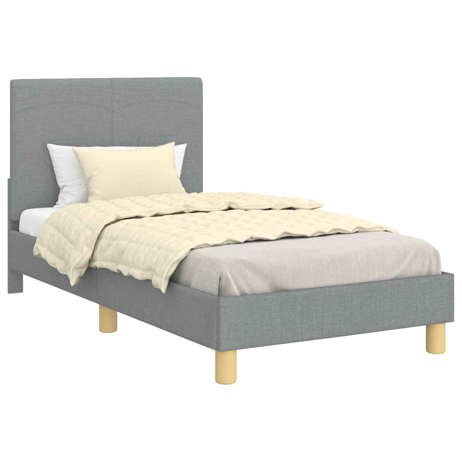Bedframe voor kinderen met hoofdbord Lichtgrijs 80 x 160 cm