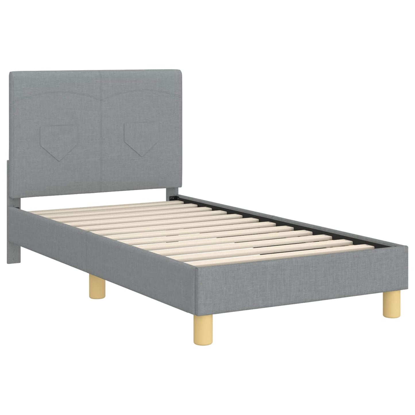 Bedframe voor kinderen met hoofdbord Lichtgrijs 80 x 160 cm