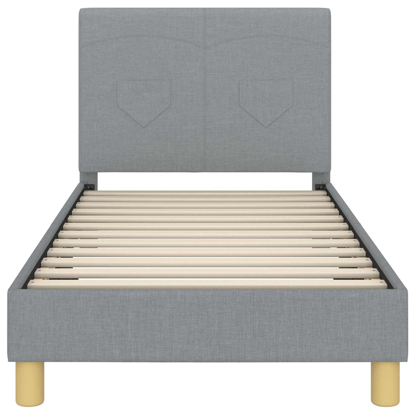 Bedframe voor kinderen met hoofdbord Lichtgrijs 80 x 160 cm