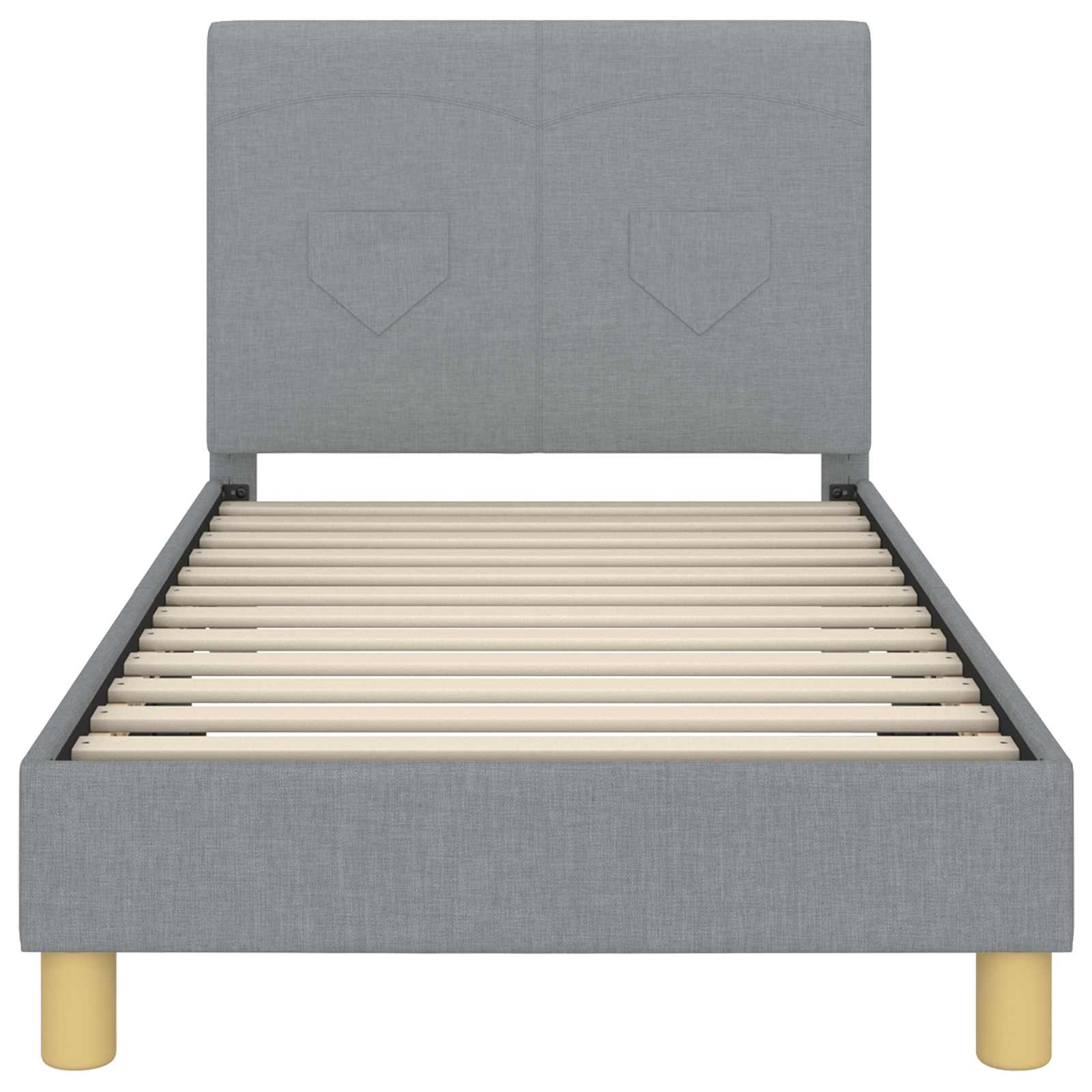 Bedframe voor kinderen met hoofdbord Lichtgrijs 80 x 160 cm