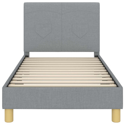 Bedframe voor kinderen met hoofdbord Lichtgrijs 80 x 160 cm
